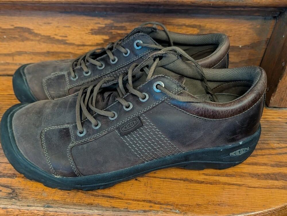 Mens Keen Austin Chocolate Oiled Brown Leather Casual Sneakers Shoes Men's 14